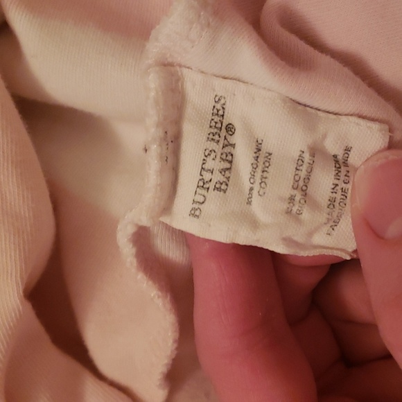 Burt's Bees Baby M 6-12M Girl Pink White Striped Sleep Sack - Picture 4 of 5